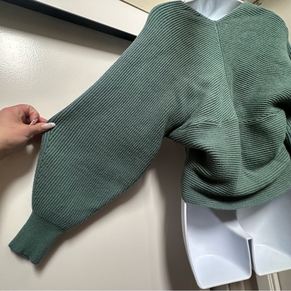 Rumor Teal Green Wrap Sweater - Picture 4 of 5